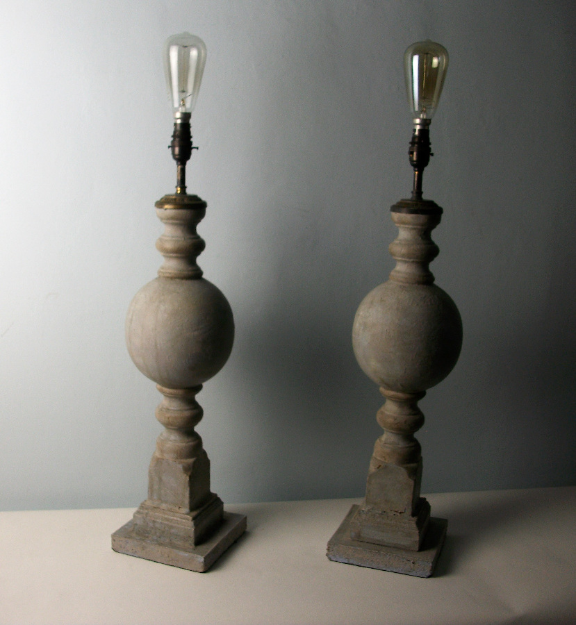 A pair of decorative painted table lamps